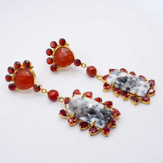 Sunset Opal Statement Earrings