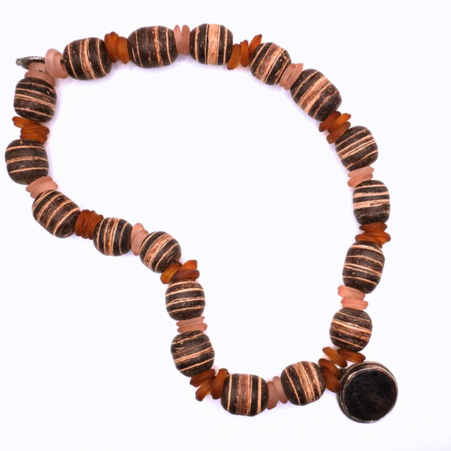 Wood & Recycled Glass Necklace