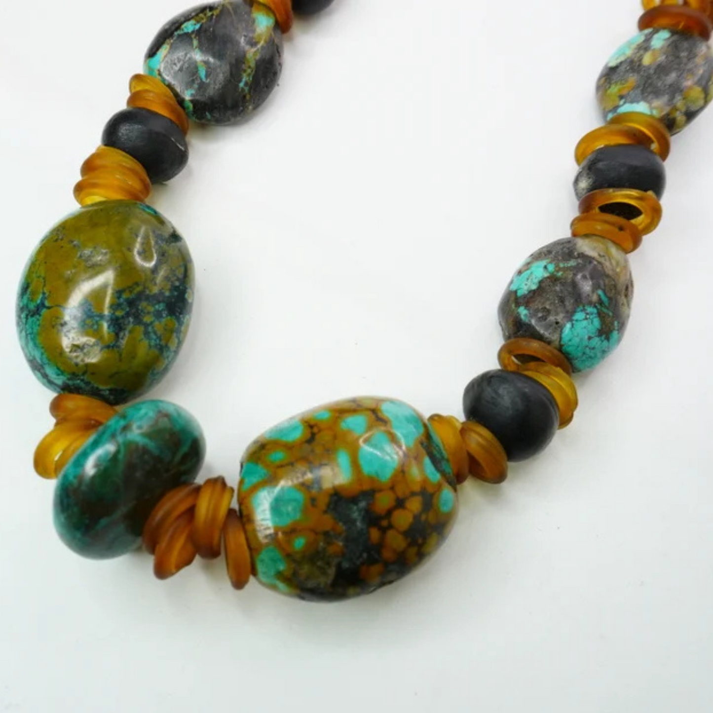 Turquoise and Recycled Glass Necklace