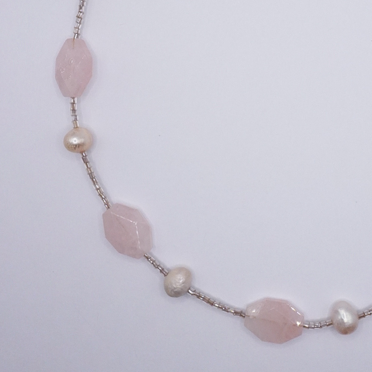 Rose Quartz and Pearl Necklace