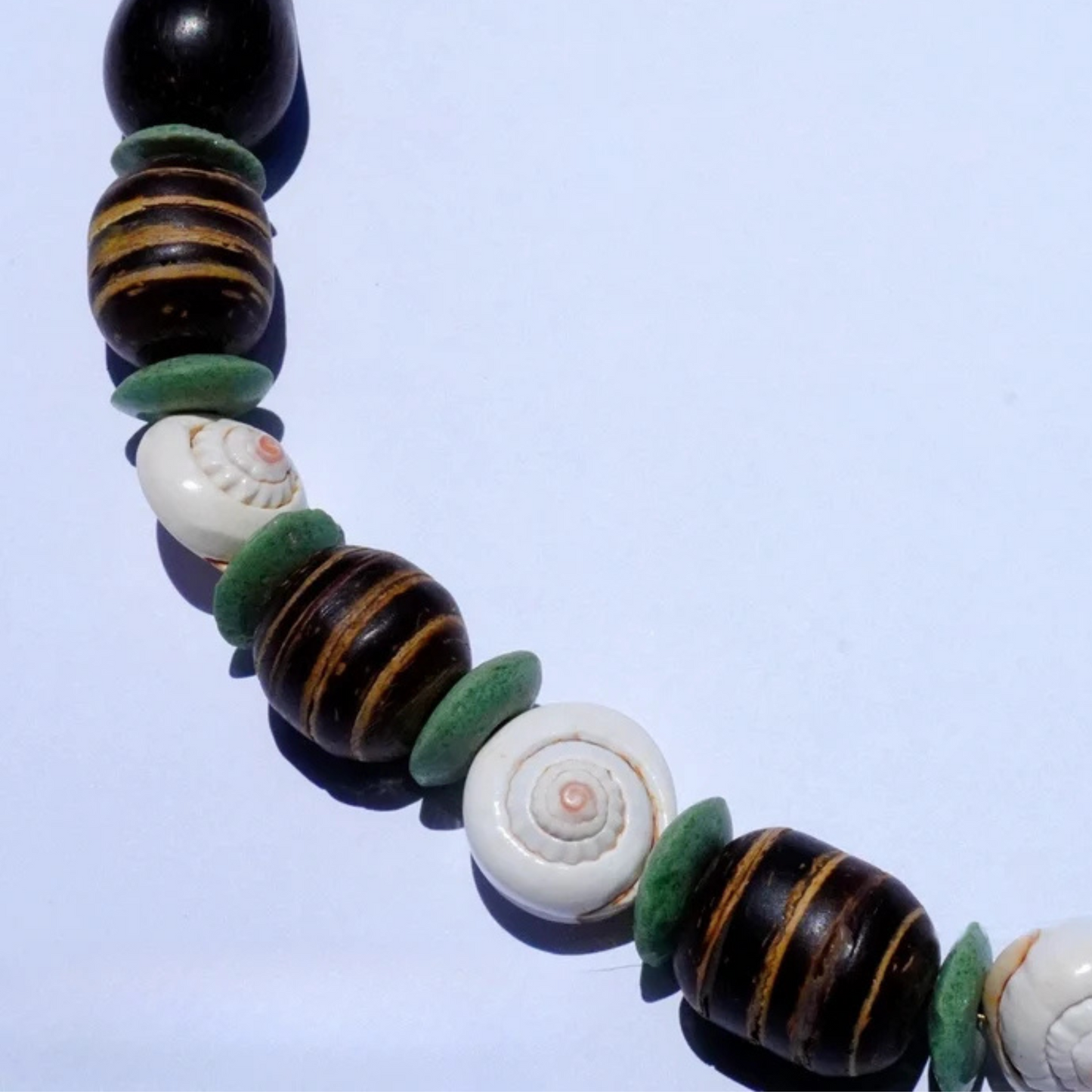 Wooden Beads and Shells Necklace