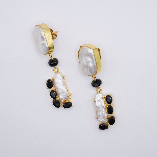 Midnight Pearl Drop Earrings