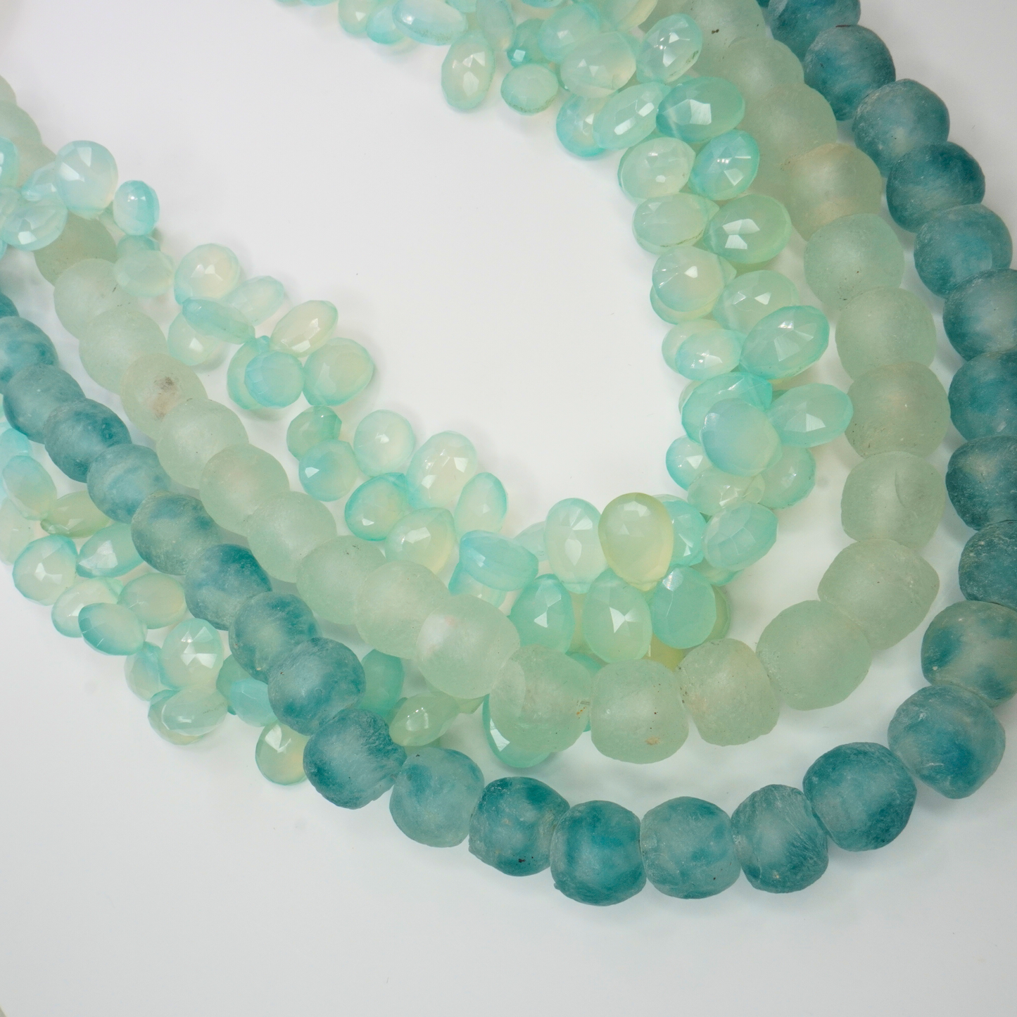 Sea Glass & Chalcedony Necklace