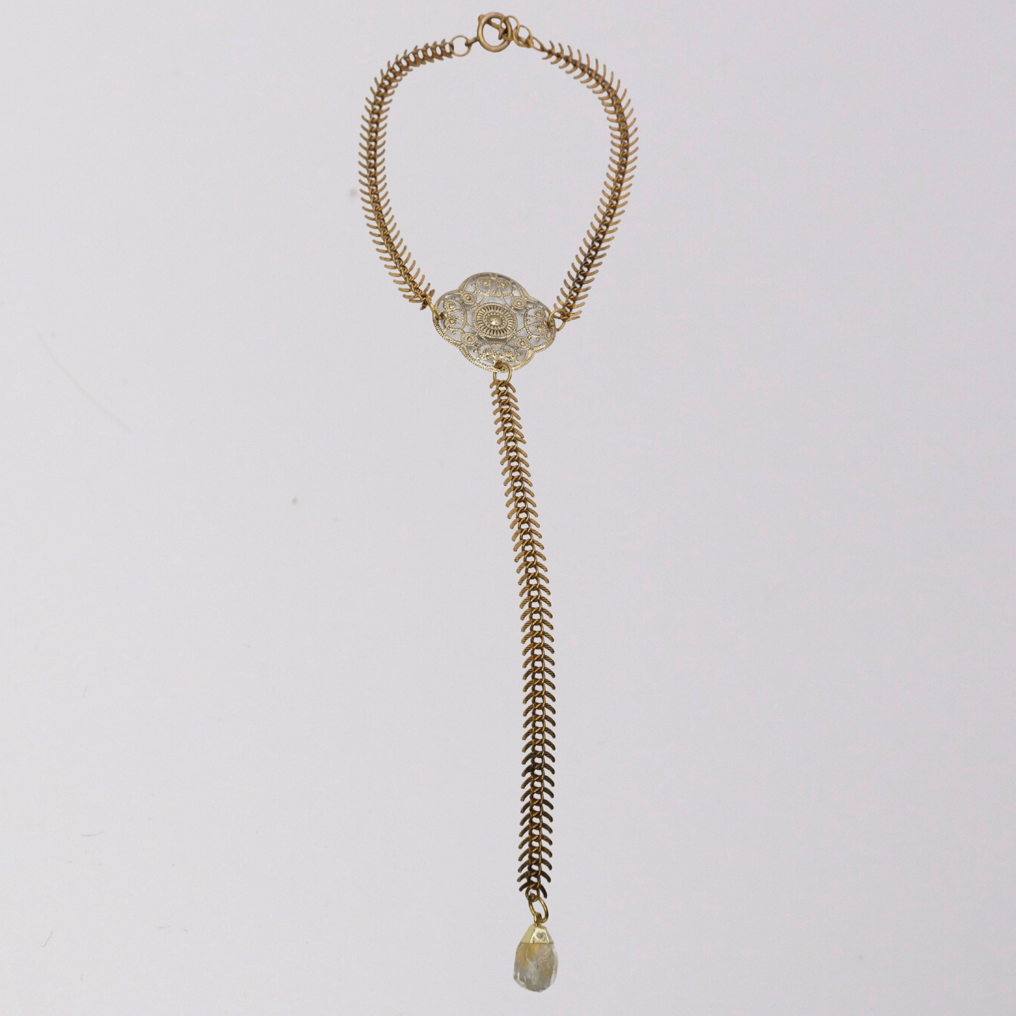 Brass and Citrine Choker