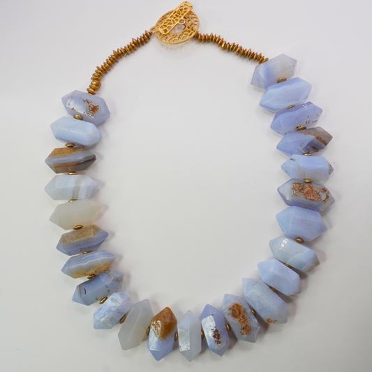 Blue Chalcedony Collar Necklace