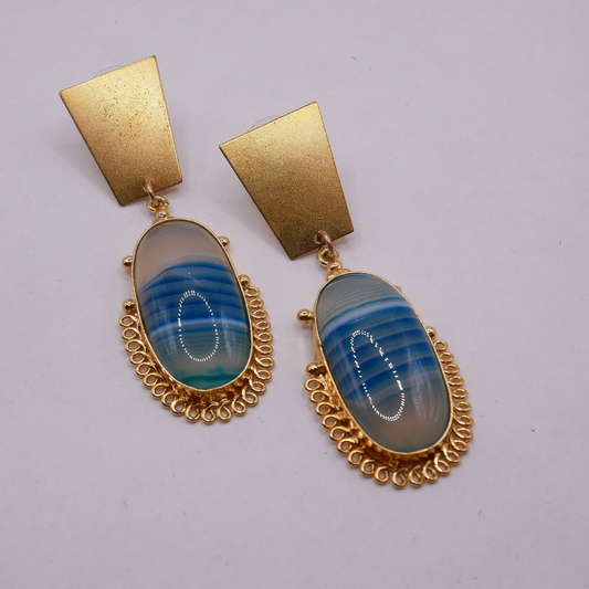 Blue Agate Earrings