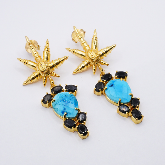 Turquoise Starburst Earrings