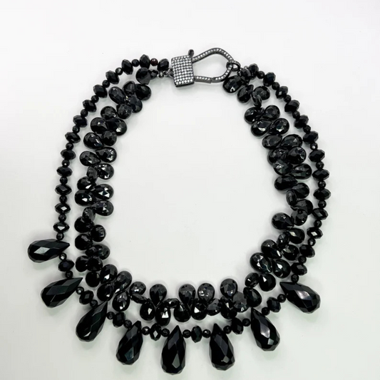 Layered Black Spinel Necklace