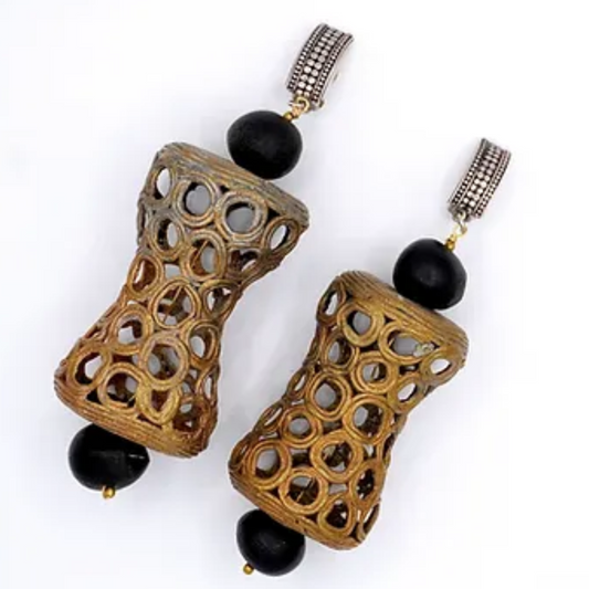 Brass Filigree Drop Earrings