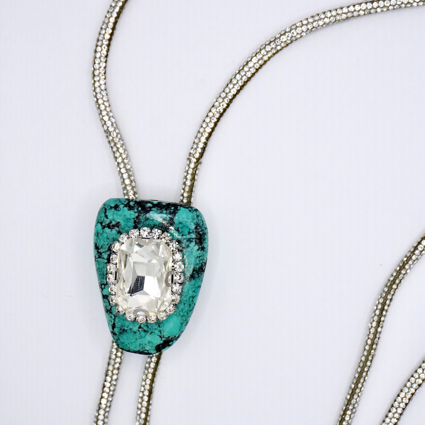 Crystal & Turquoise Bolo Tie