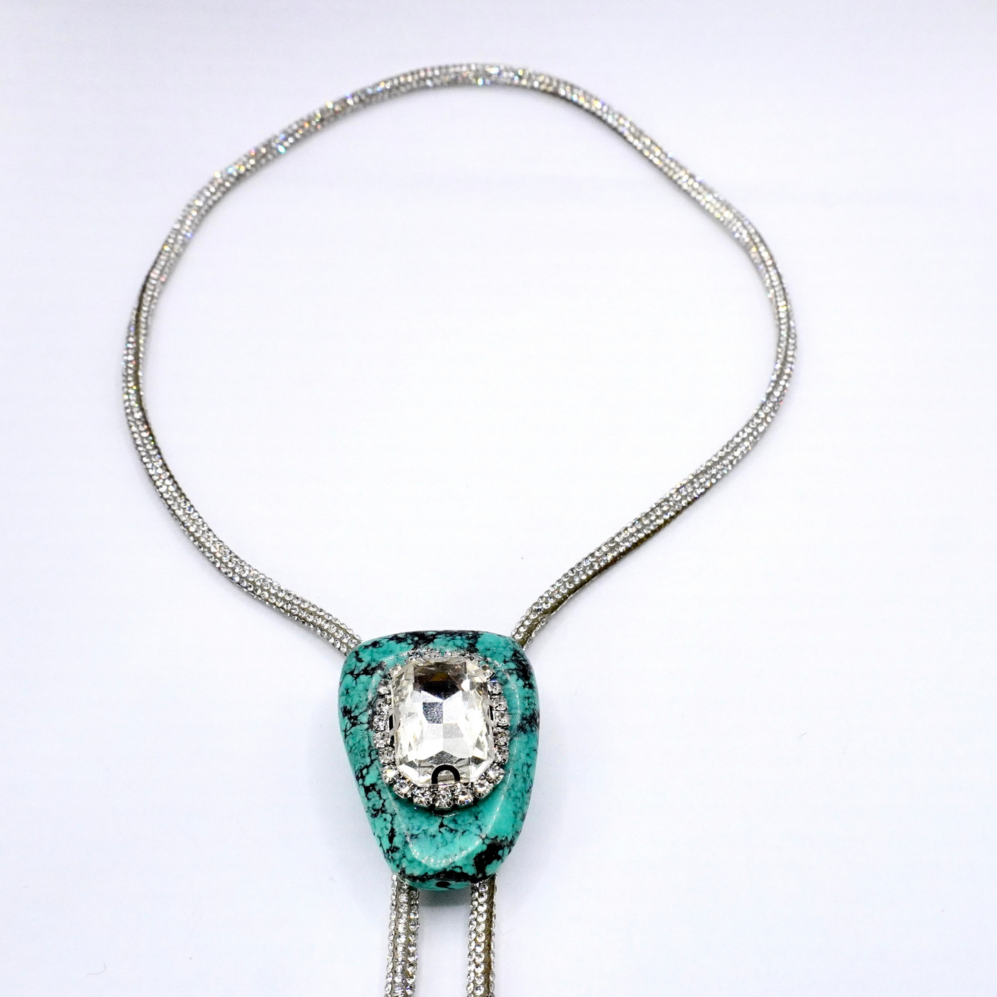 Crystal & Turquoise Bolo Tie