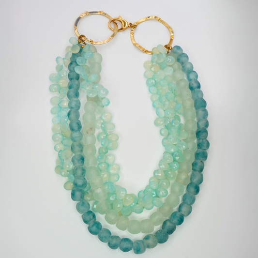 Sea Glass & Chalcedony Necklace
