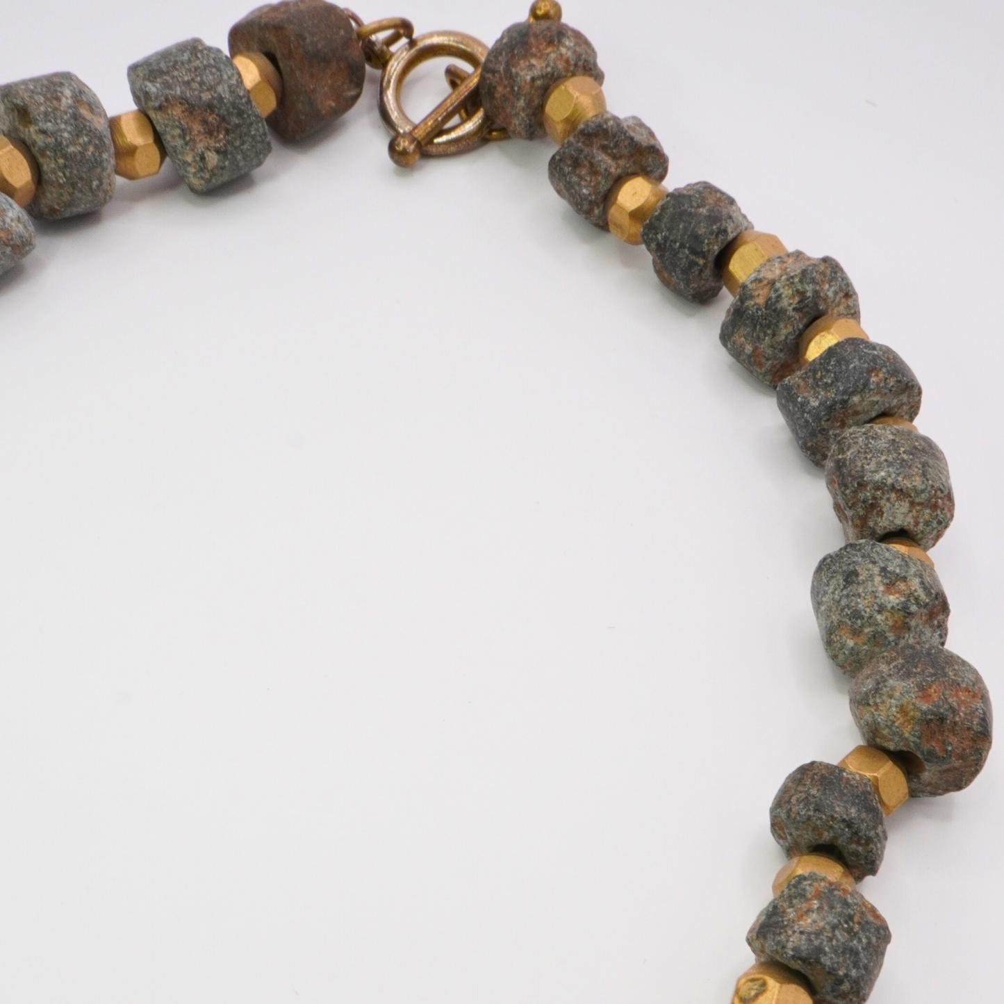 Mala Stone & Brass Necklace