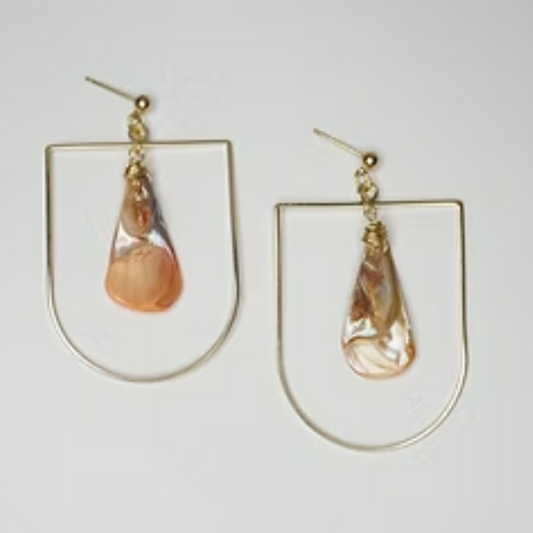 Gold Hoop Shell Earrings
