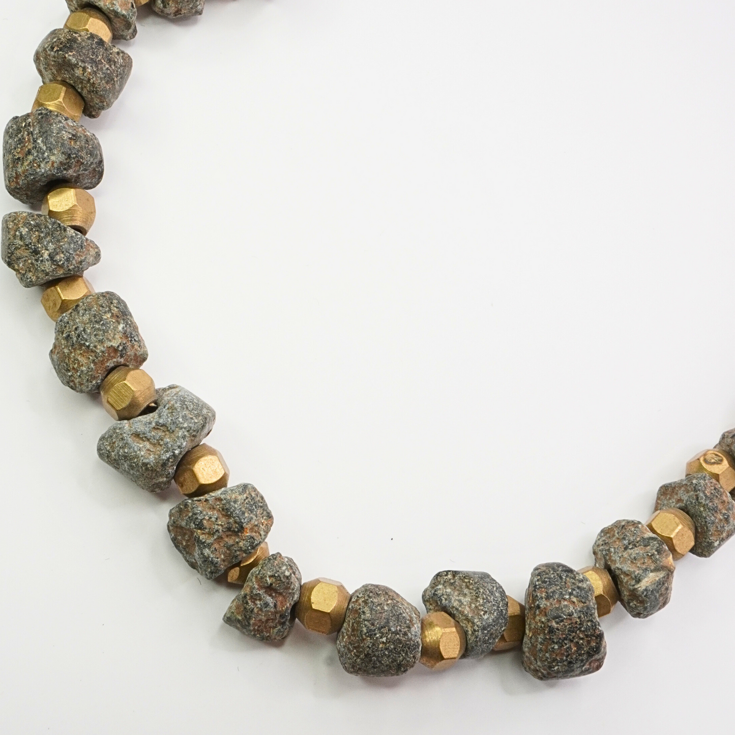 Mala Stone & Brass Necklace