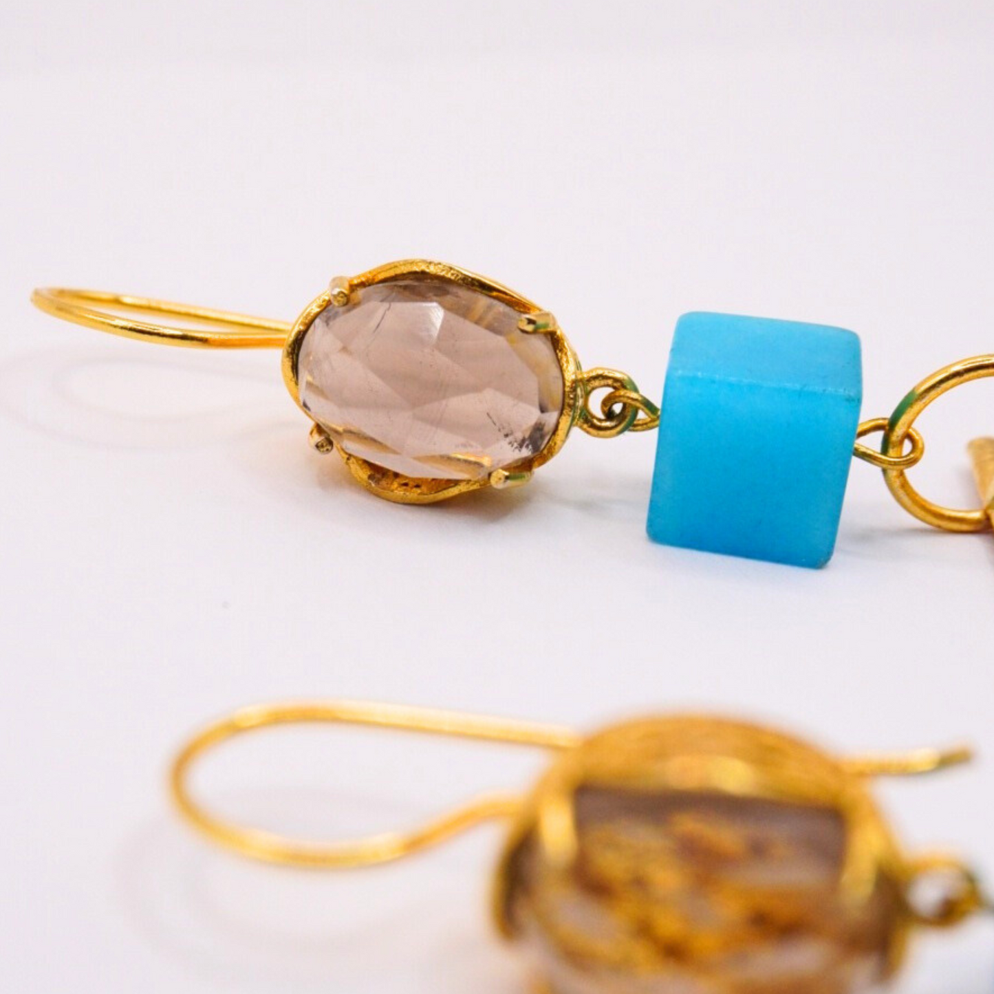 Orange & Turquoise Shell Earrings