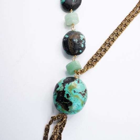 Turquoise & Brass Necklace