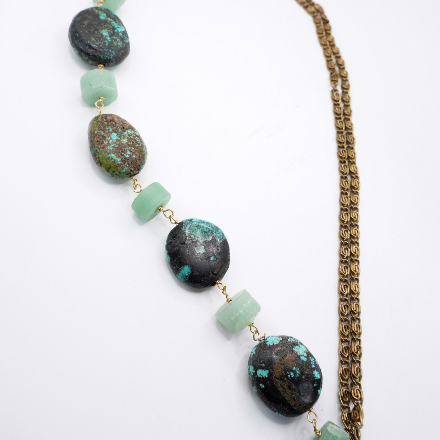 Turquoise & Brass Necklace