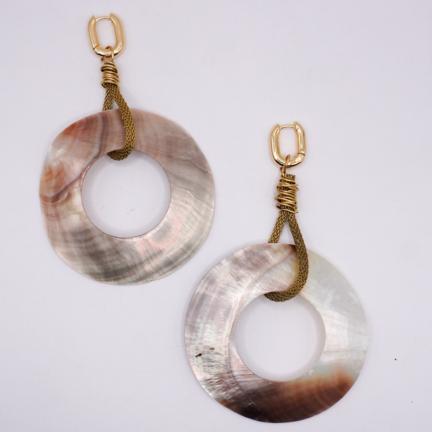Circle Shell Earrings
