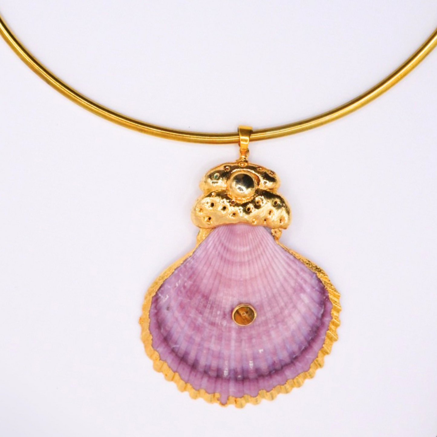 Purple Shell Collar Necklace