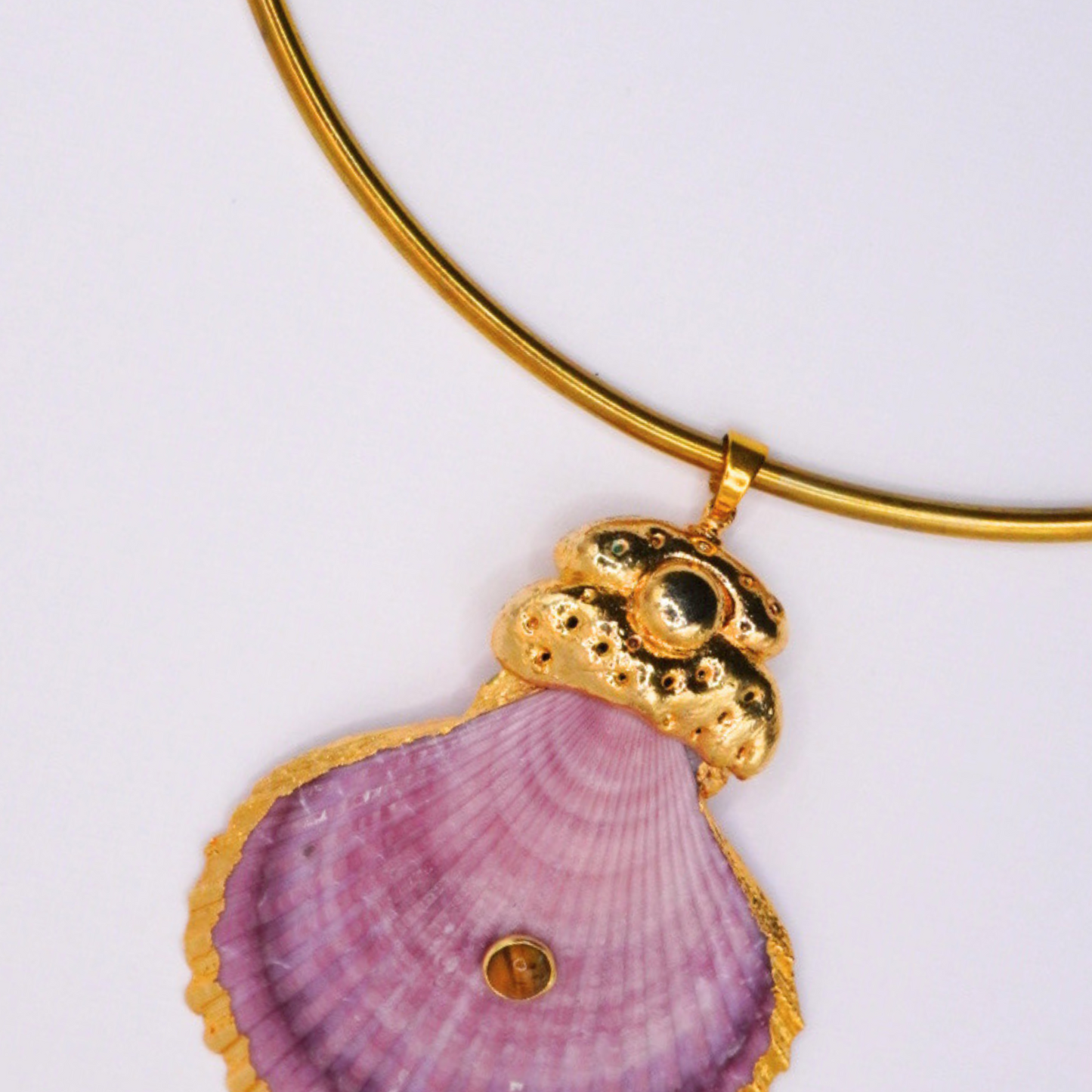 Purple Shell Collar Necklace