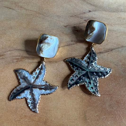 Mother of Pearl Starfish Earrings