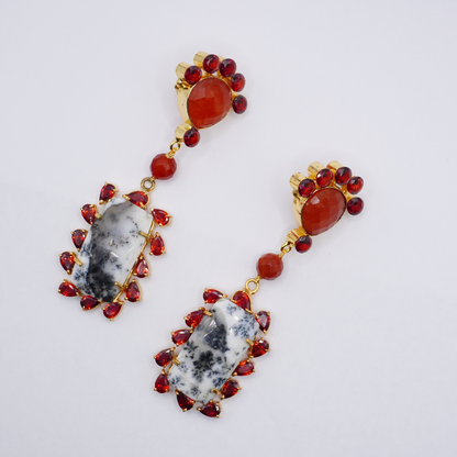 Sunset Opal Statement Earrings