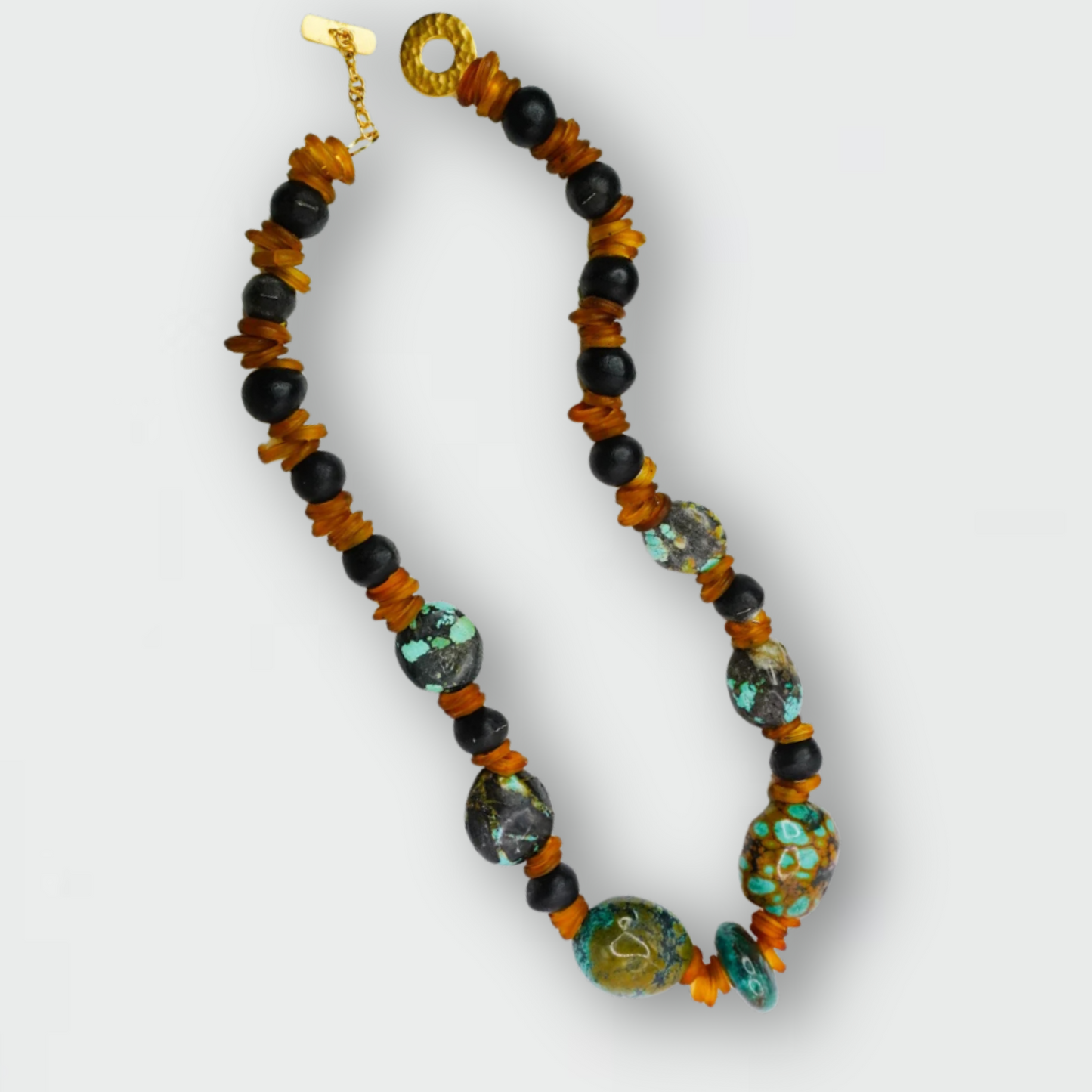 Turquoise and Recycled Glass Necklace