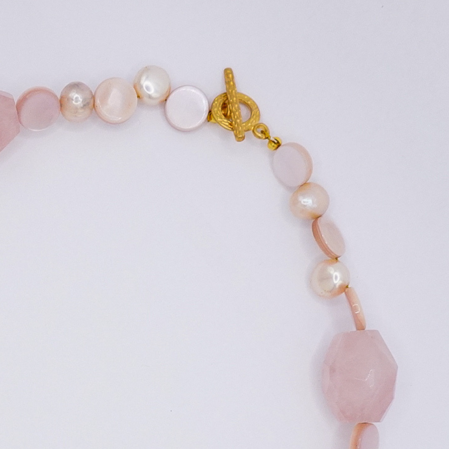 Rose Quartz and Shell Necklace