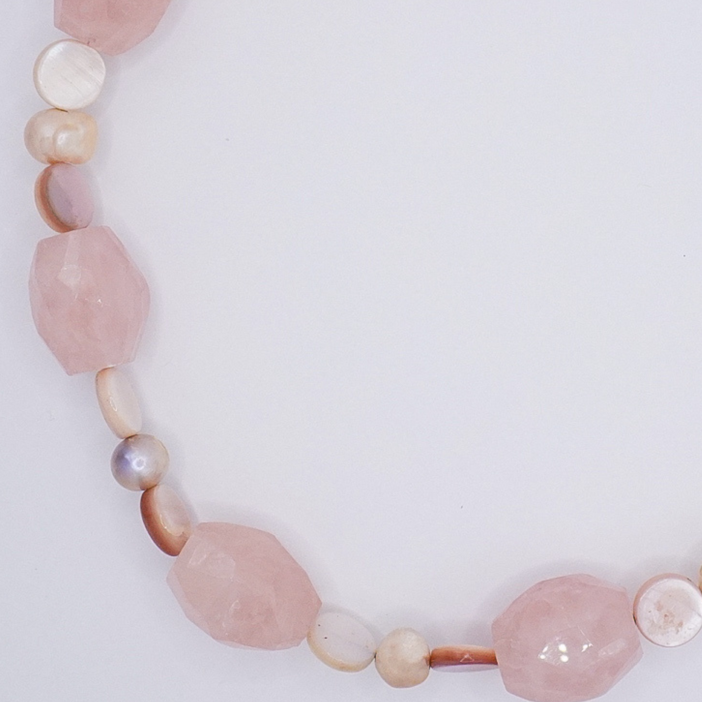 Rose Quartz and Shell Necklace