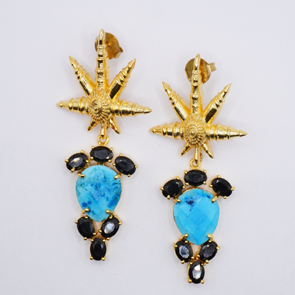 Turquoise Starburst Earrings