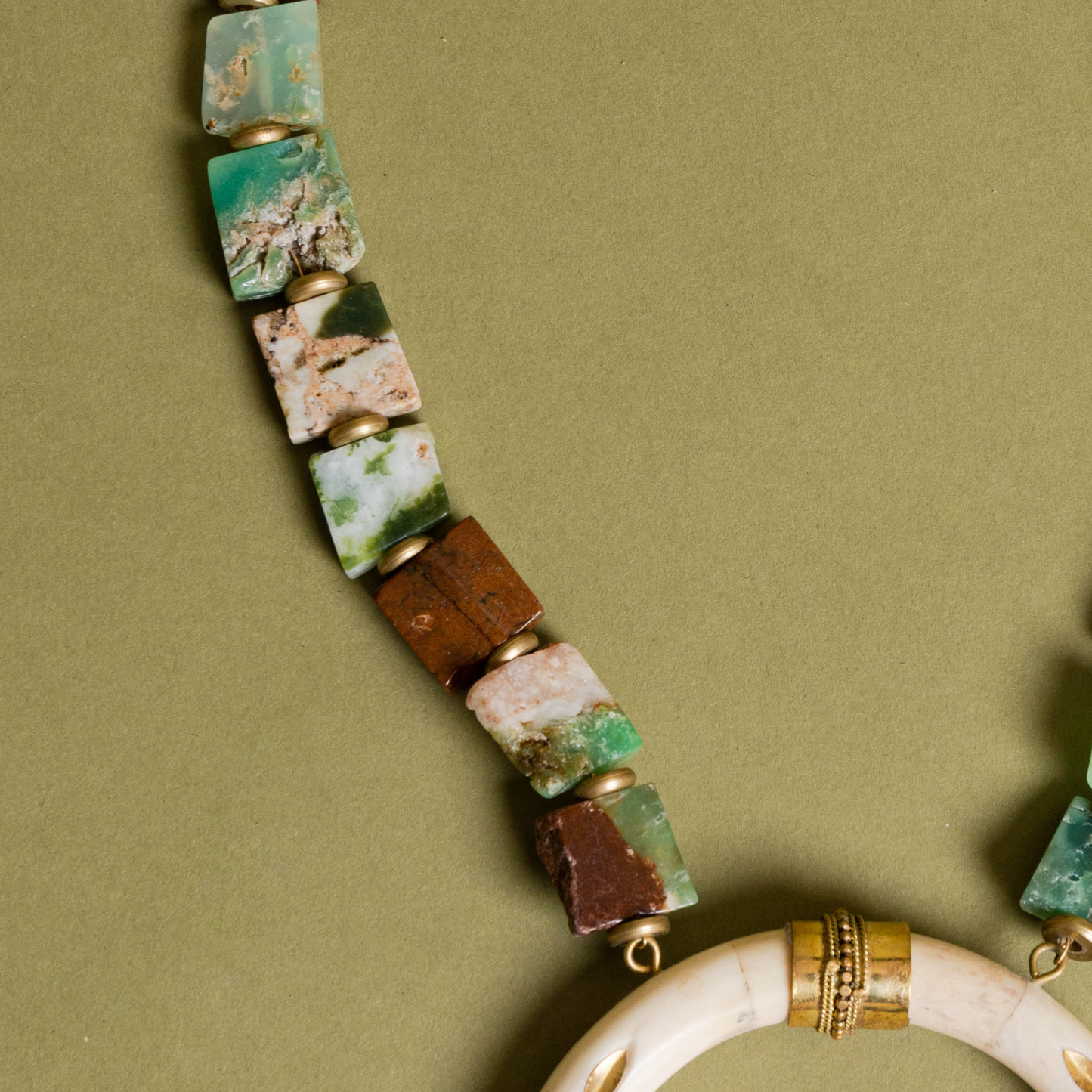 Square Chrysoprase Necklace