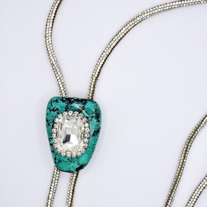 Crystal & Turquoise Bolo Tie