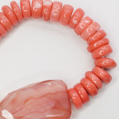 Coral and Quartz Bracelet