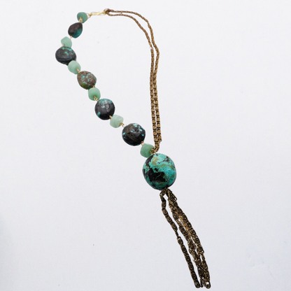 Turquoise & Brass Necklace