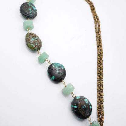 Turquoise & Brass Necklace