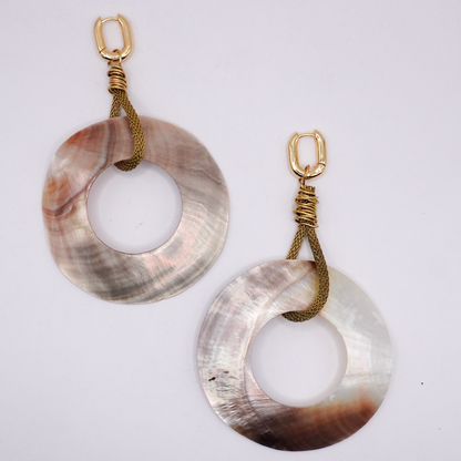 Circle Shell Earrings