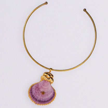 Purple Shell Collar Necklace