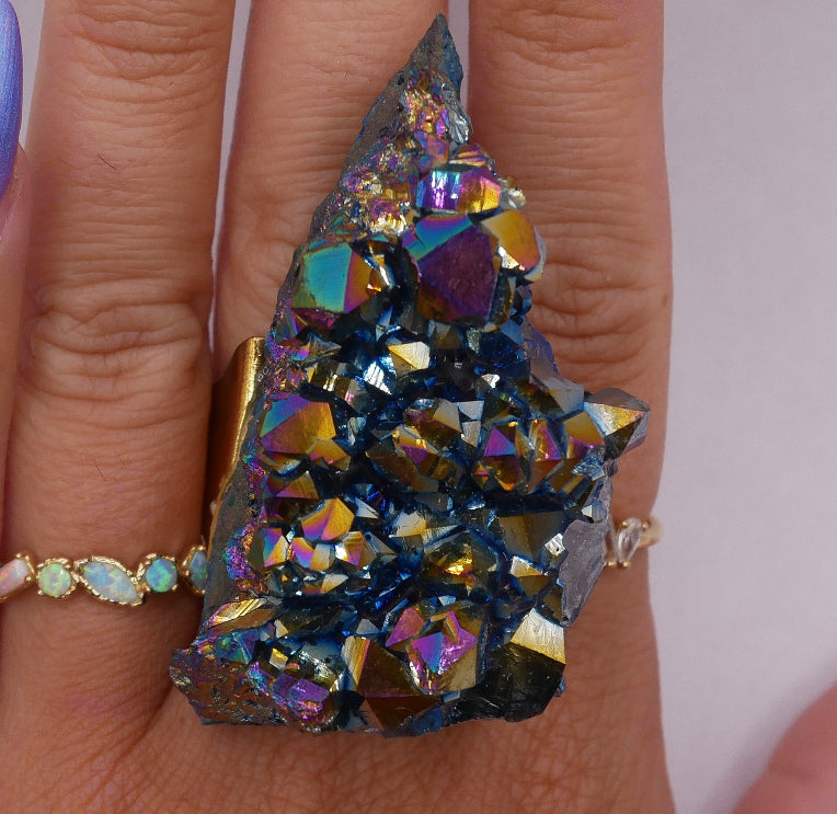 Rainbow Quartz Ring